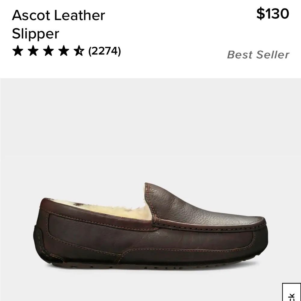 UGG Ascot Leather Slippers